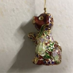 Victorian Enameling ornament brown dog